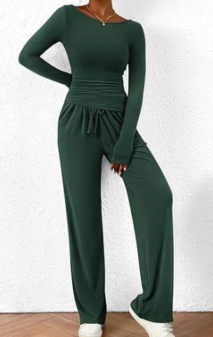 Casual Suit Long-sleeved T-shirt Wide-leg Pants