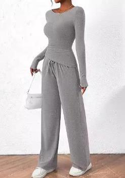 Casual Suit Long-sleeved T-shirt Wide-leg Pants