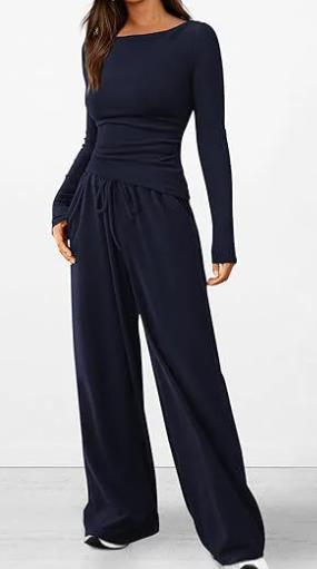 Casual Suit Long-sleeved T-shirt Wide-leg Pants