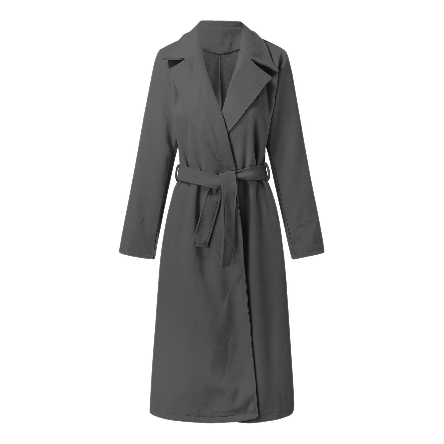 2023 autumn and winter European and American cross-border women's clothing Amazon casual long solid color warm overcoat coat New Woolen