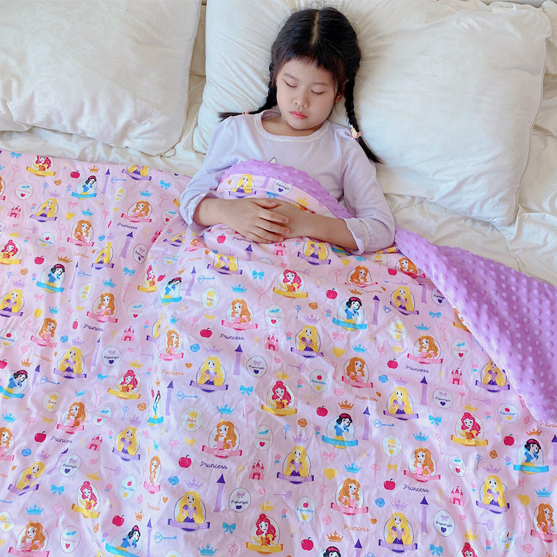 Autumn and Winter Thickened Bean Quilt Baby Warm Breathable Cartoon Warm Clothes Blanket No Fluorescent Cover Blanket Soothing Bean Quilt