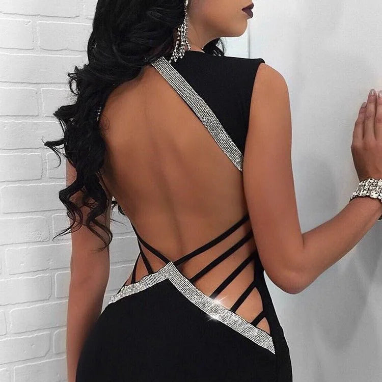 Women Bandage Bodycon Sleeveless Backless Party Cocktail Club Short Mini Dress