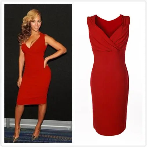 Women Red Dress Bodycon Sleeveless Ladies Party Dresses Black Sexy Sleeveless Summer Costume Size 6-14