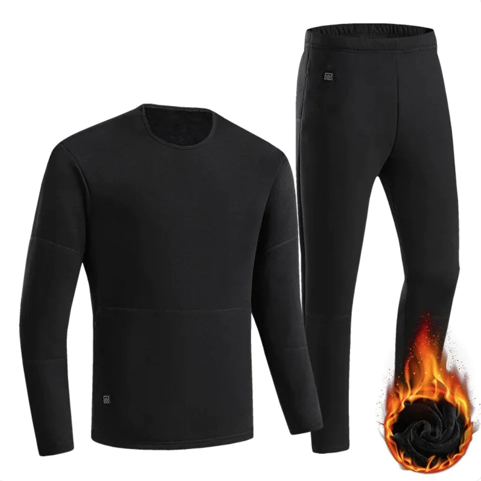 USB Heated Thickened Long Johns Cold Protection Suit