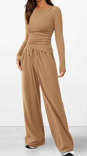 Casual Suit Long-sleeved T-shirt Wide-leg Pants