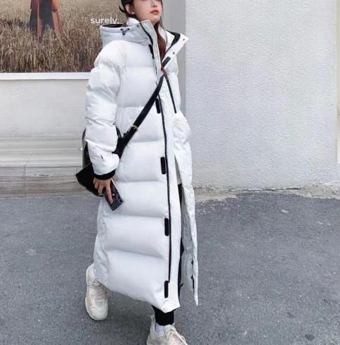 Add long over-the-knee padded coat oversize bread coat