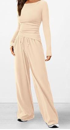 Casual Suit Long-sleeved T-shirt Wide-leg Pants