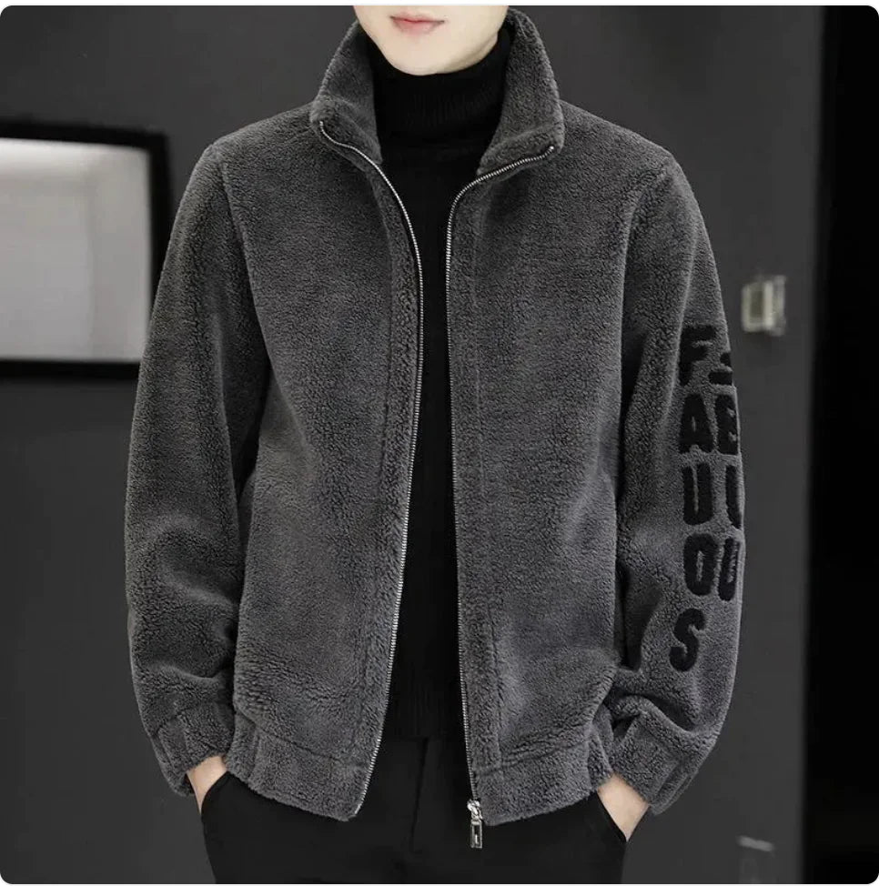 Men's Lambswool Stand Collar Jacket