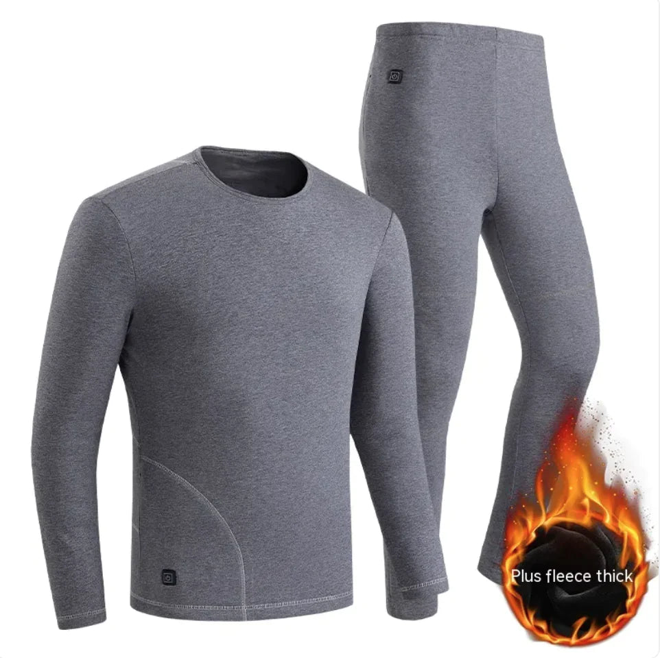 USB Heated Thickened Long Johns Cold Protection Suit