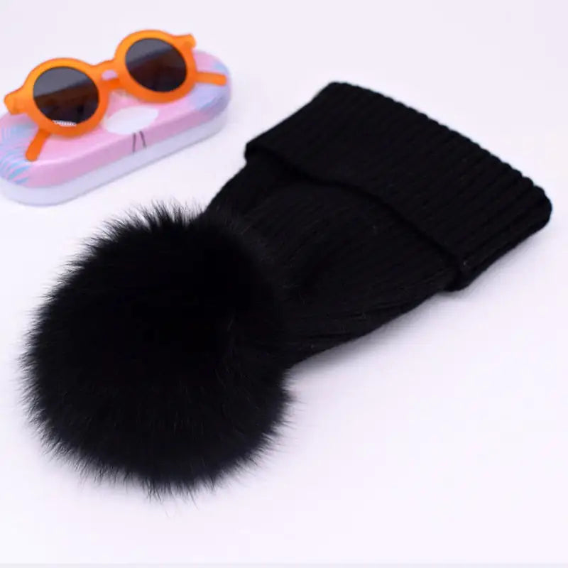 Winter Hat Luxury Fox Fur Beanie